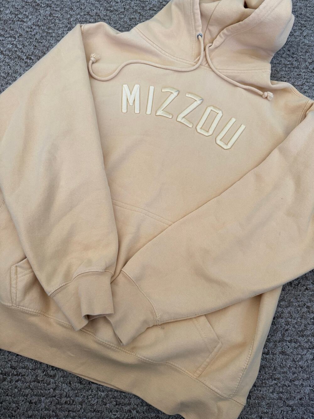 University of Missouri MIZZOU Butter Yellow 3D Graphic Cotton Blend Hoodie